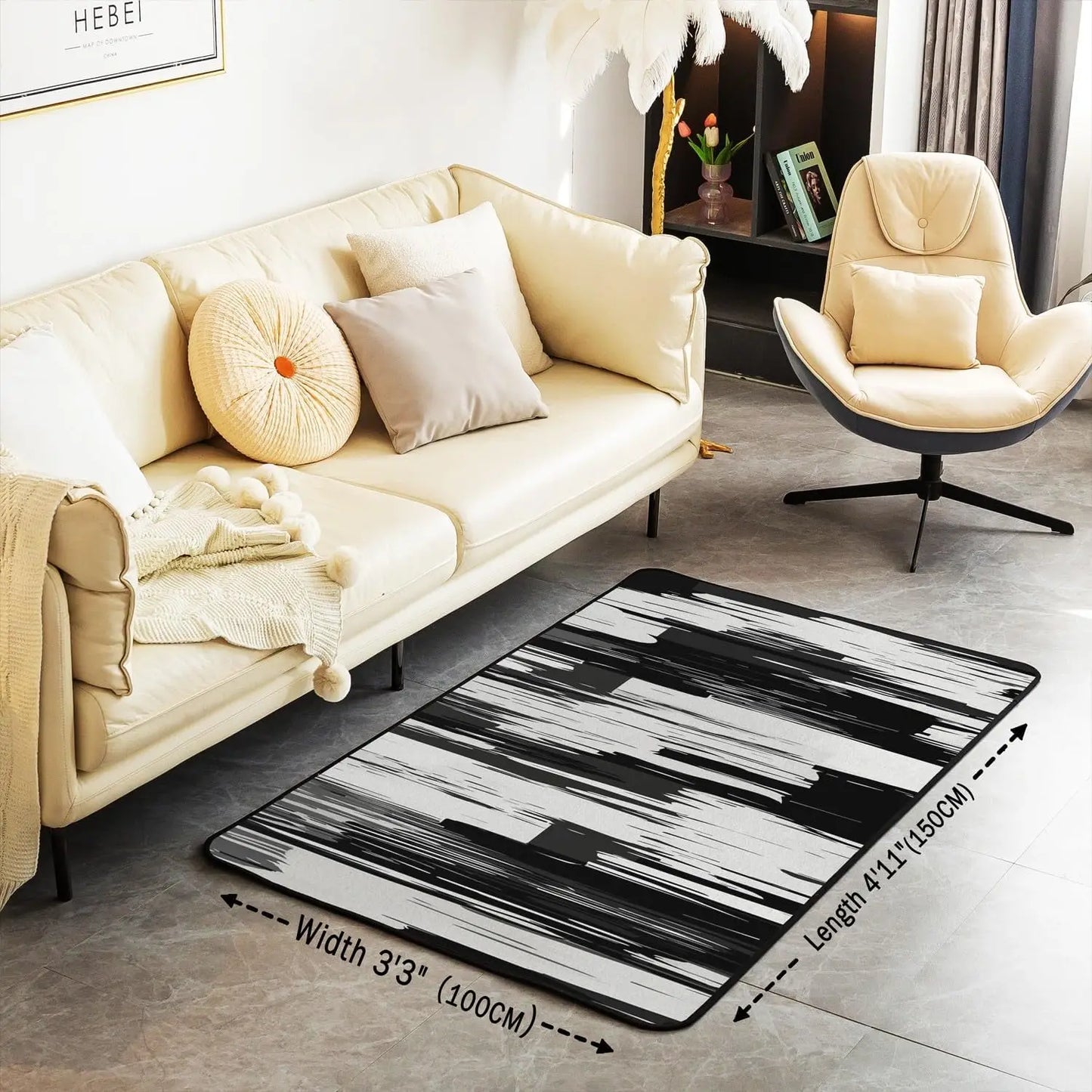 Modern Abstract Brushstroke Rug - Contemporary Art Carpet
