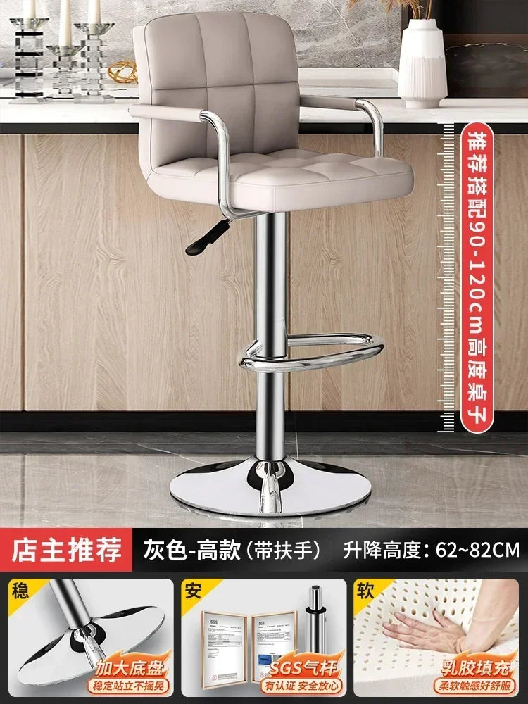 Upholstered Bar Stools 24-Inch Counter Height Stools Modern Kitchen Chairs with Metal Base PU Leather Stools