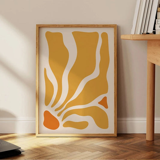 Matisse Print Bohemian-style poster Yellow Wavy Leaves Wall Art decorative painting Home Bedroom Decor Prints Canvas painting