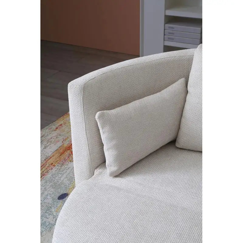 Multi-Functional Foldable Sleeper Sofa Bed, Adjustable Futon Couch, Circular Lazy Sofa for Living Room & Balcony, Beige, 2