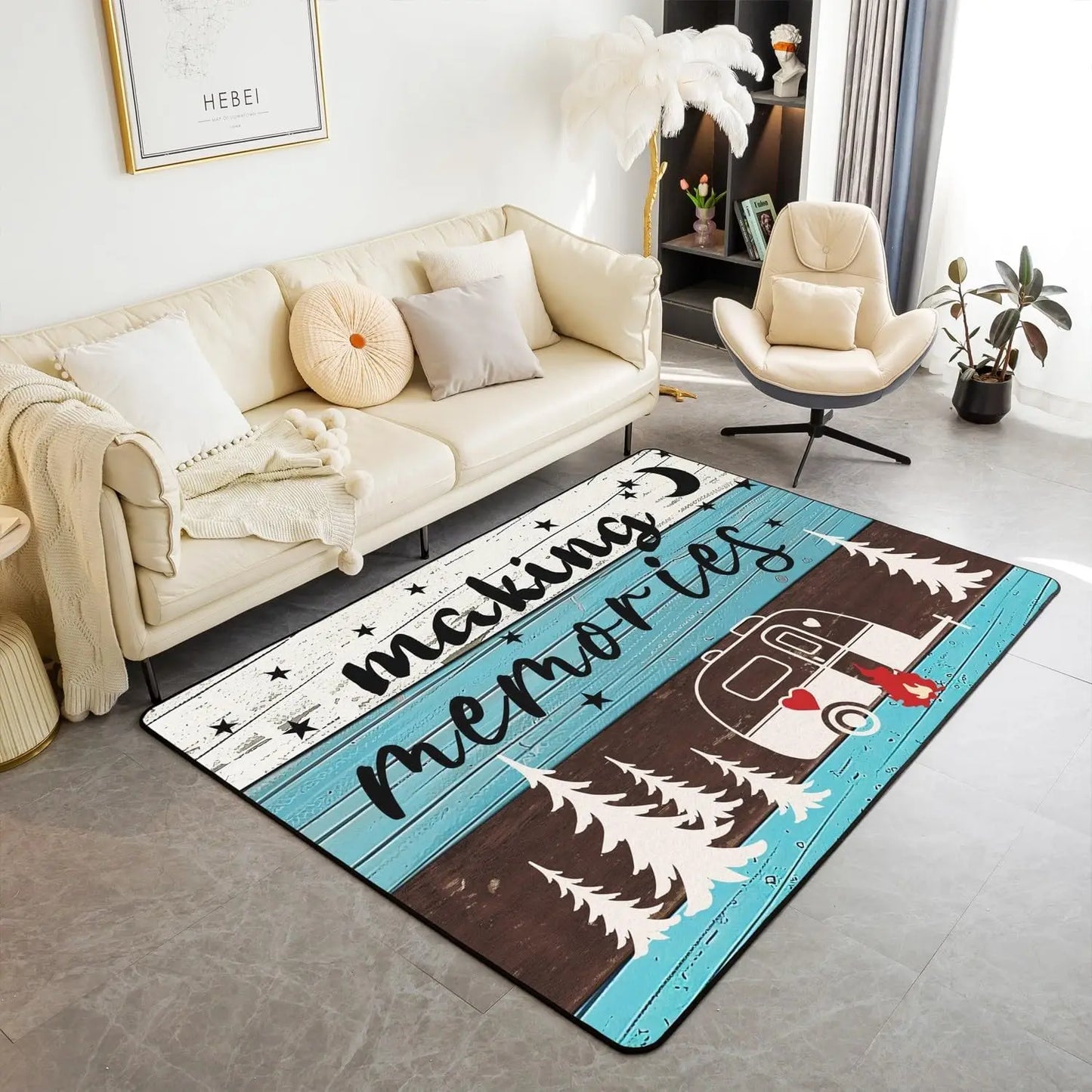 Modern Abstract Brushstroke Rug - Contemporary Art Carpet