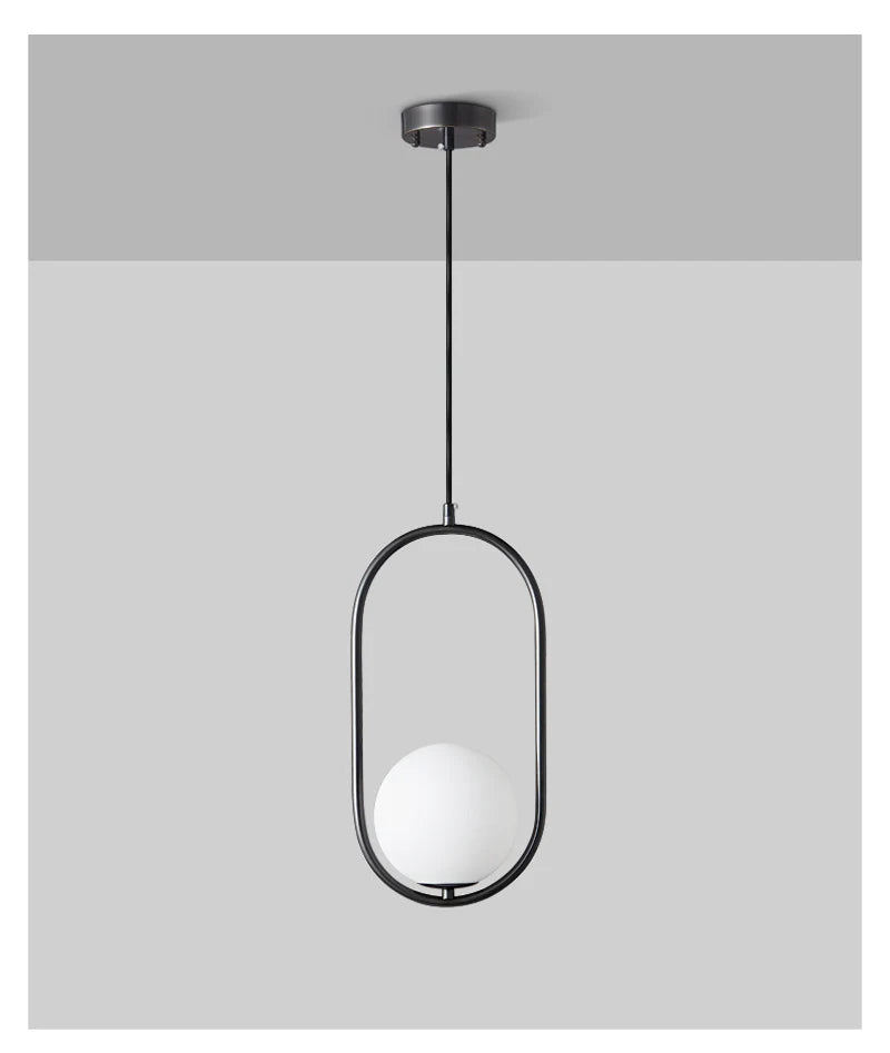 Nordic Glass Ball Pendant Lights Brass Black Hanging Lamp Modern Living Room Dining Bedroom Decor Ceiling Lighting Fixture House