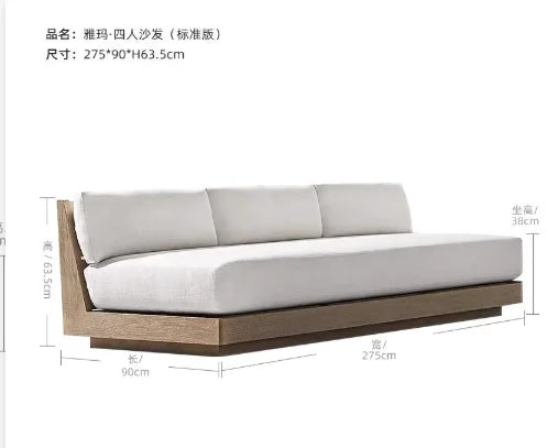 Modern Teak Wood Furniture With Cushions Sofa Set Living Room Patio Hotel Outdoor Sectional Garden Sofa natural wood furniture