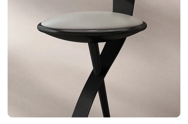 Adjustable Height Bar Stool with Backrest - Faux Leather Counter Stool with Footrest and X-Base Metal Frame