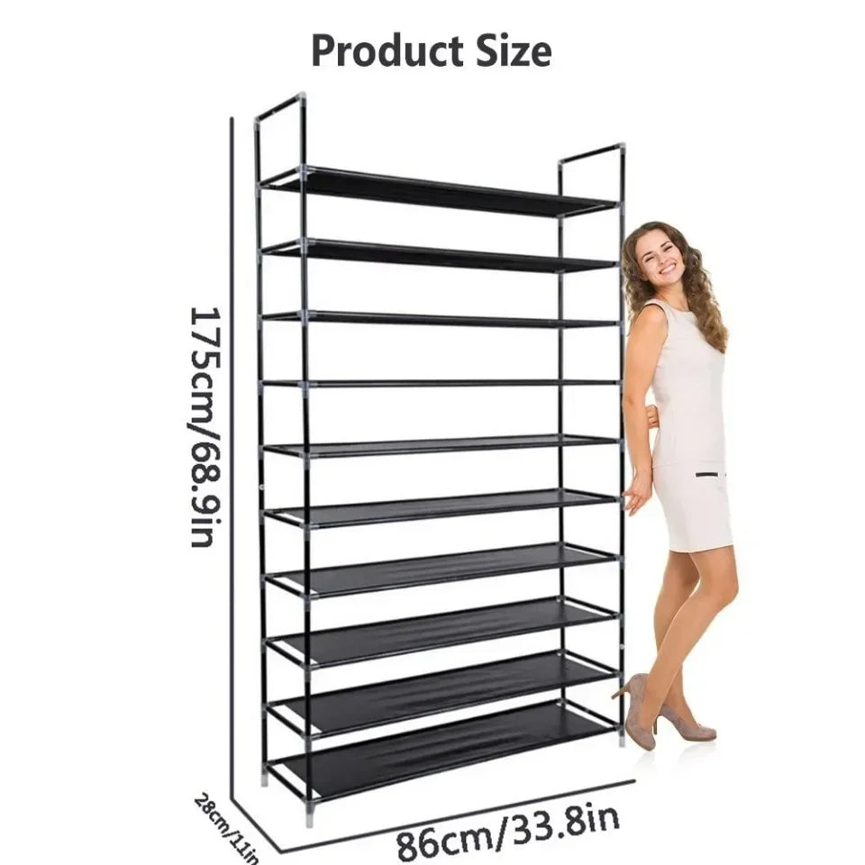 10-Tier Shoe Storage Cabinet - Multi-Layer Standing Rack
