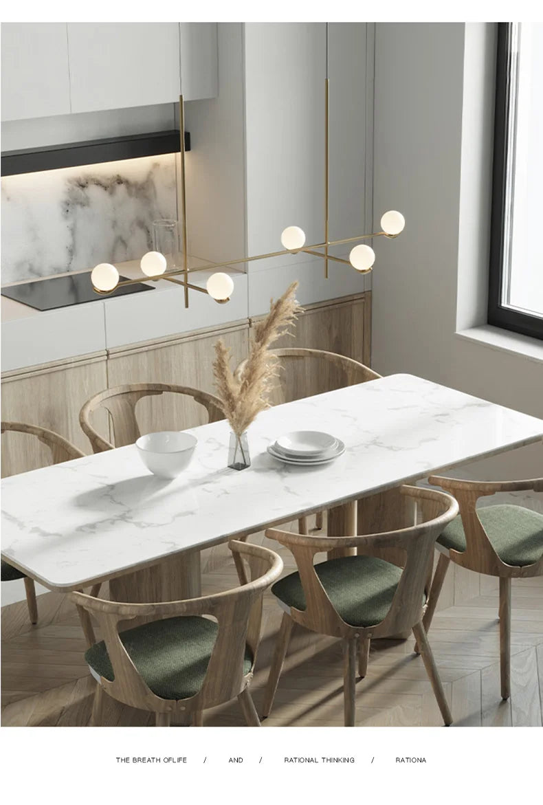 Chandelier: Modern Branching Globe Light in Black - 6 Lights