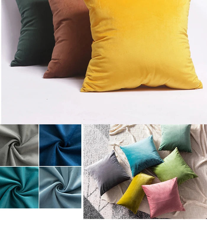 Emerald Green Velvet Cushion Covers Pillowcases 30X50 40X40 45x45 50X50 Nordic Home Decor Pillows Cover for Sofa Cushions
