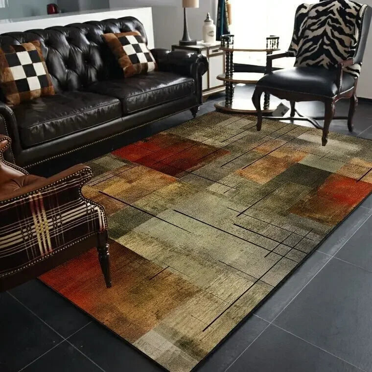 Abstract Geometric Rug - Modern Art Living Room Carpet
