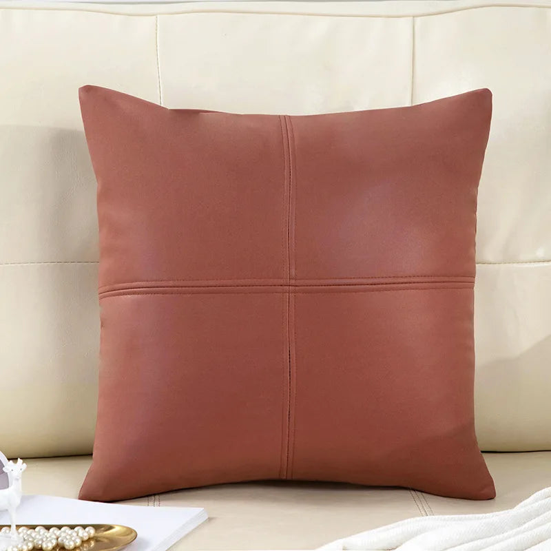 light luxury simulation leather thickened technology cloth waterproof throw pillow living room sofa cushion rectangular pillow