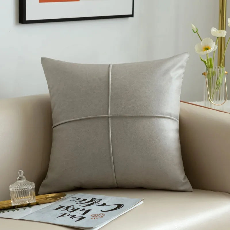 light luxury simulation leather thickened technology cloth waterproof throw pillow living room sofa cushion rectangular pillow