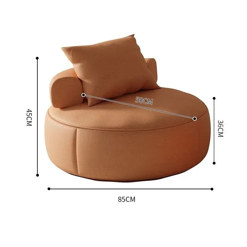 Round Lounge Chair – Sculptural Accent Seating with Bolster