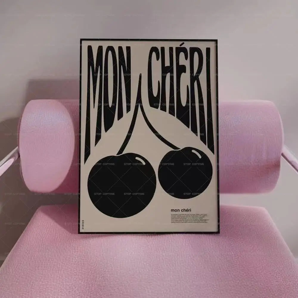 Retro Mon Cheri Canvas Wall Art Painting Poster for Living Bedroom ,Hallway etc