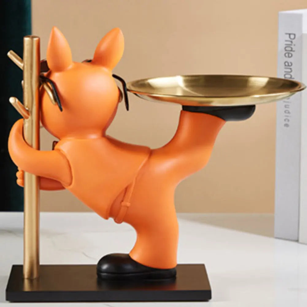 Magnate Pitbull Statue - Resin Sculpture with Storage Tray | Home Decor