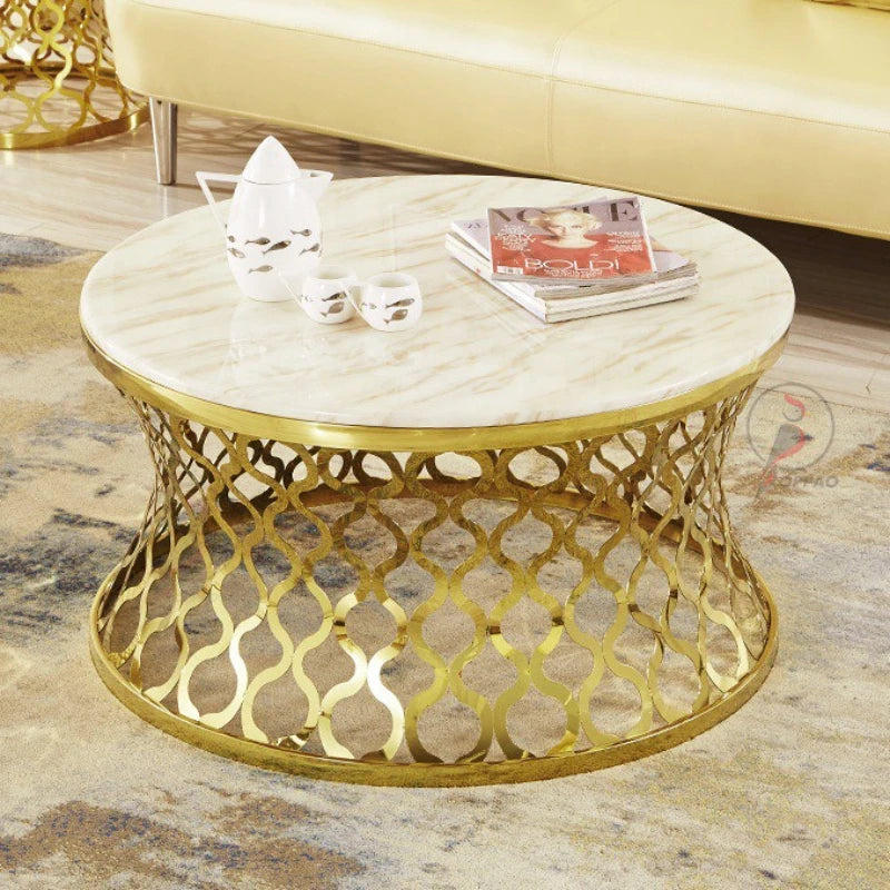 creative corner few gold stainless steel round few mirror edge few sofa side table side cabinet casual small coffee table