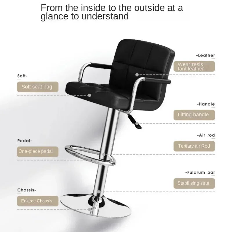 Upholstered Bar Stools 24-Inch Counter Height Stools Modern Kitchen Chairs with Metal Base PU Leather Stools