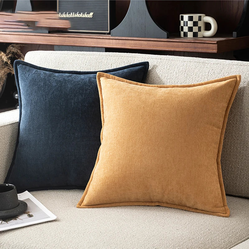 Retro Soft Chenille Throw Pillow Covers with Elegant Design for Sofa Bed Living Room Home Decor