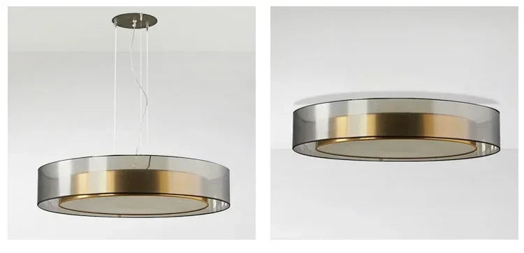 Pendant Light: Modern Circular Ring LED in Gold & White for Dining & Living Room