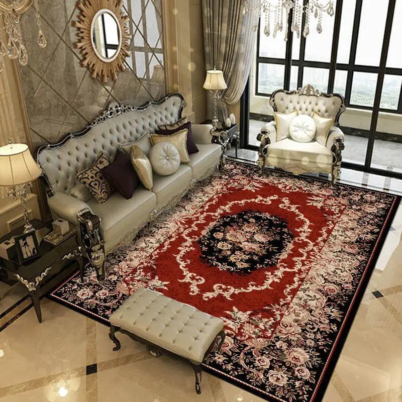 Traditional Floral Medallion Rug – Ornate Persian-Style Carpet for Living Room