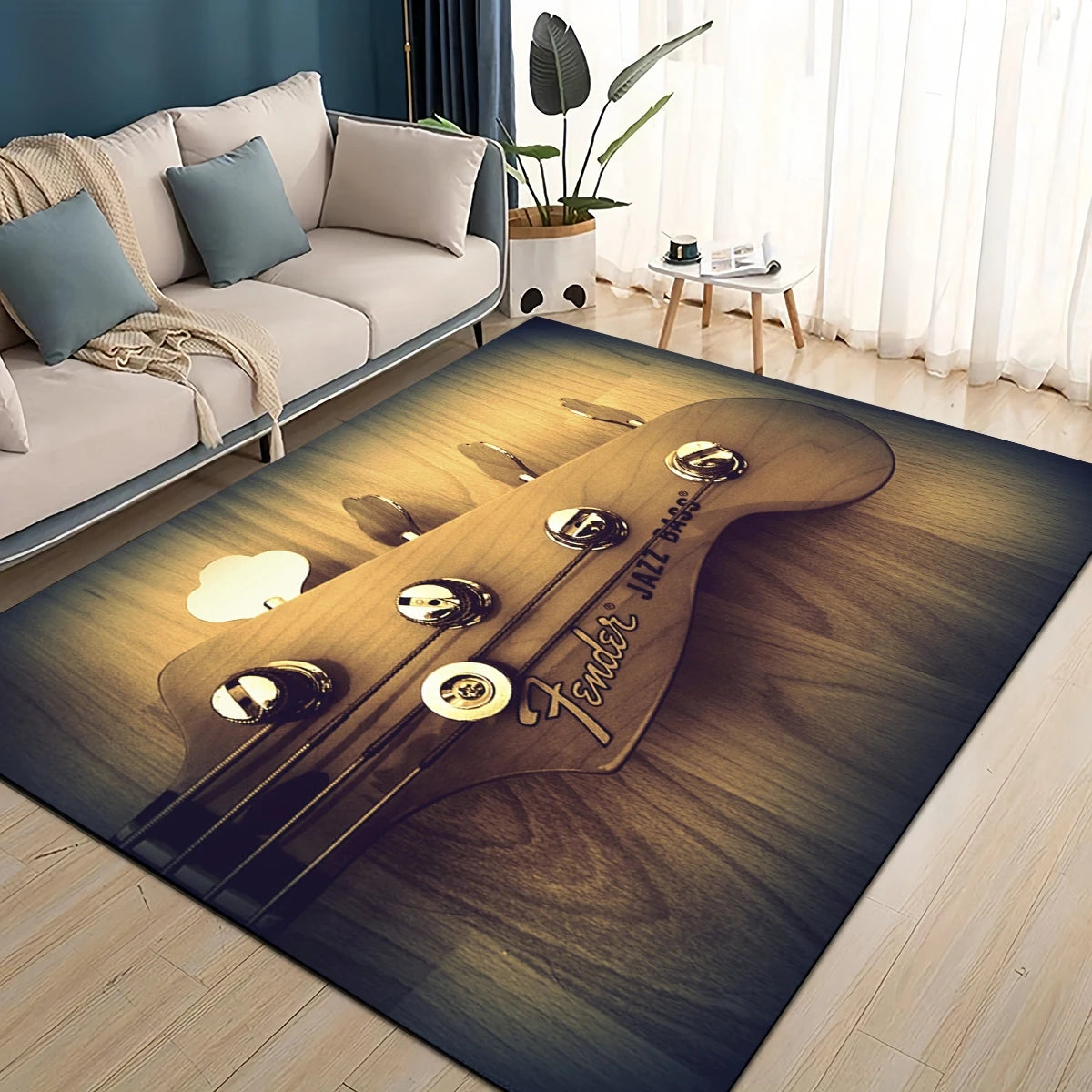 3D Retro Fender logo Guitar Instruments Music Carpet Rug for Living Room Bedroom Home Sofa Decoration,kids Non-slip Floor Mat