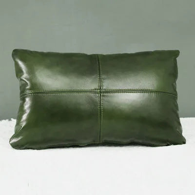 Luxury Solid Dobule-side Cow Skin Embrace Pillow Cover Cow Skin Pillow Case for Livingroom Bedroom Sofa Bay Window Waist Cushion