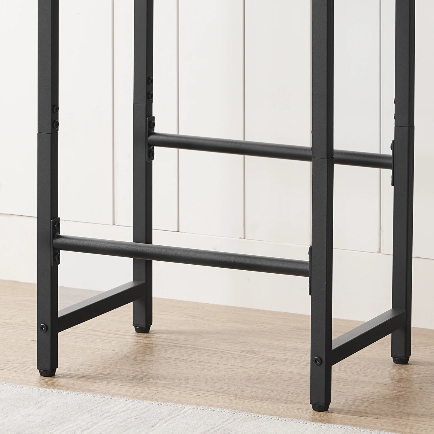 HOOBRO Bar Stools 25.4" Saddle Stools with PU Upholstery Counter Height Stools with Footrest Kitchen Breakfast Chairs for Cafe