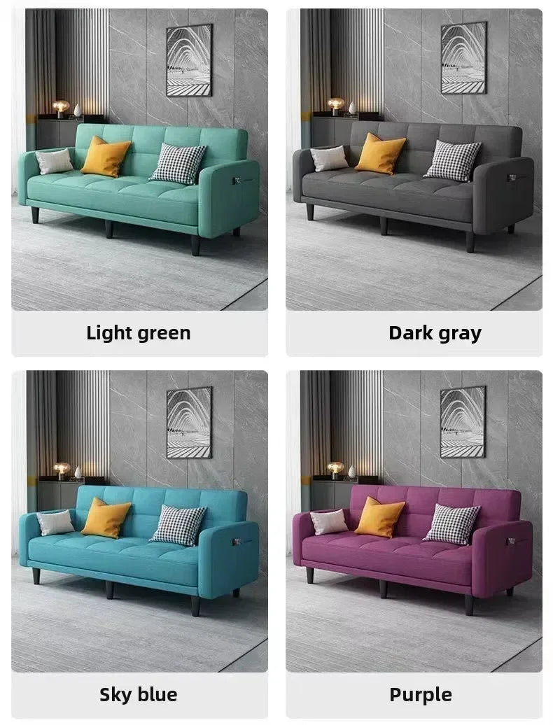 Sofa living room Small apartment rental room Folding sofa bed Single double bedroom Simple modern apartment Fabric sofa