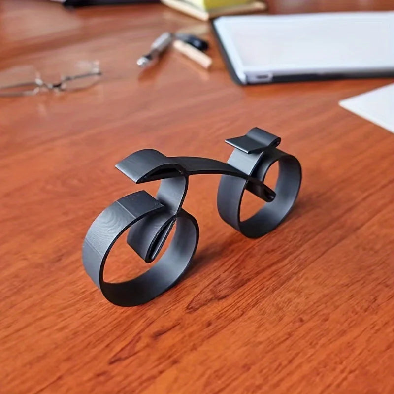 Modern Black Abstract Bicycle Sculpture - Chic Bike Decor Piece for Home & Office, Ideal for Living Room, Bedroom, Study