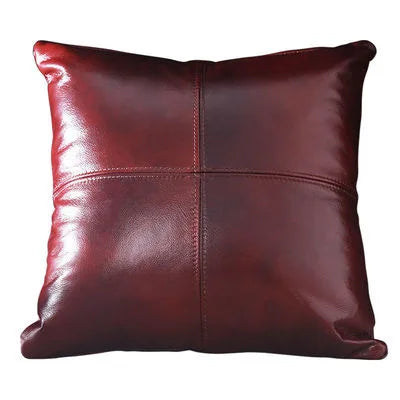 Luxury Solid Dobule-side Cow Skin Embrace Pillow Cover Cow Skin Pillow Case for Livingroom Bedroom Sofa Bay Window Waist Cushion