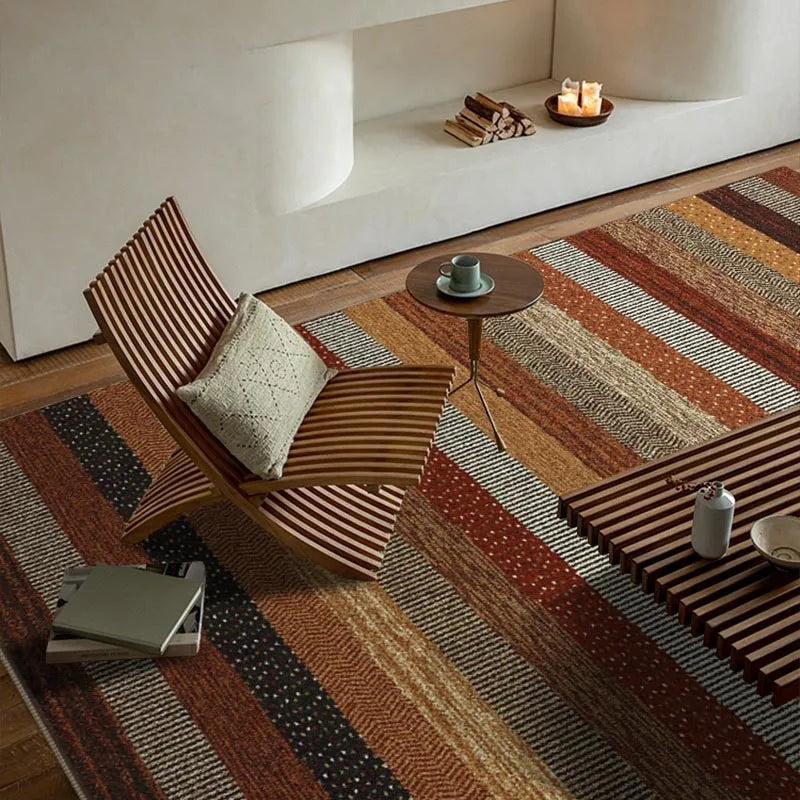Retro Striped Carpet - Modern Luxury Living Room Rug