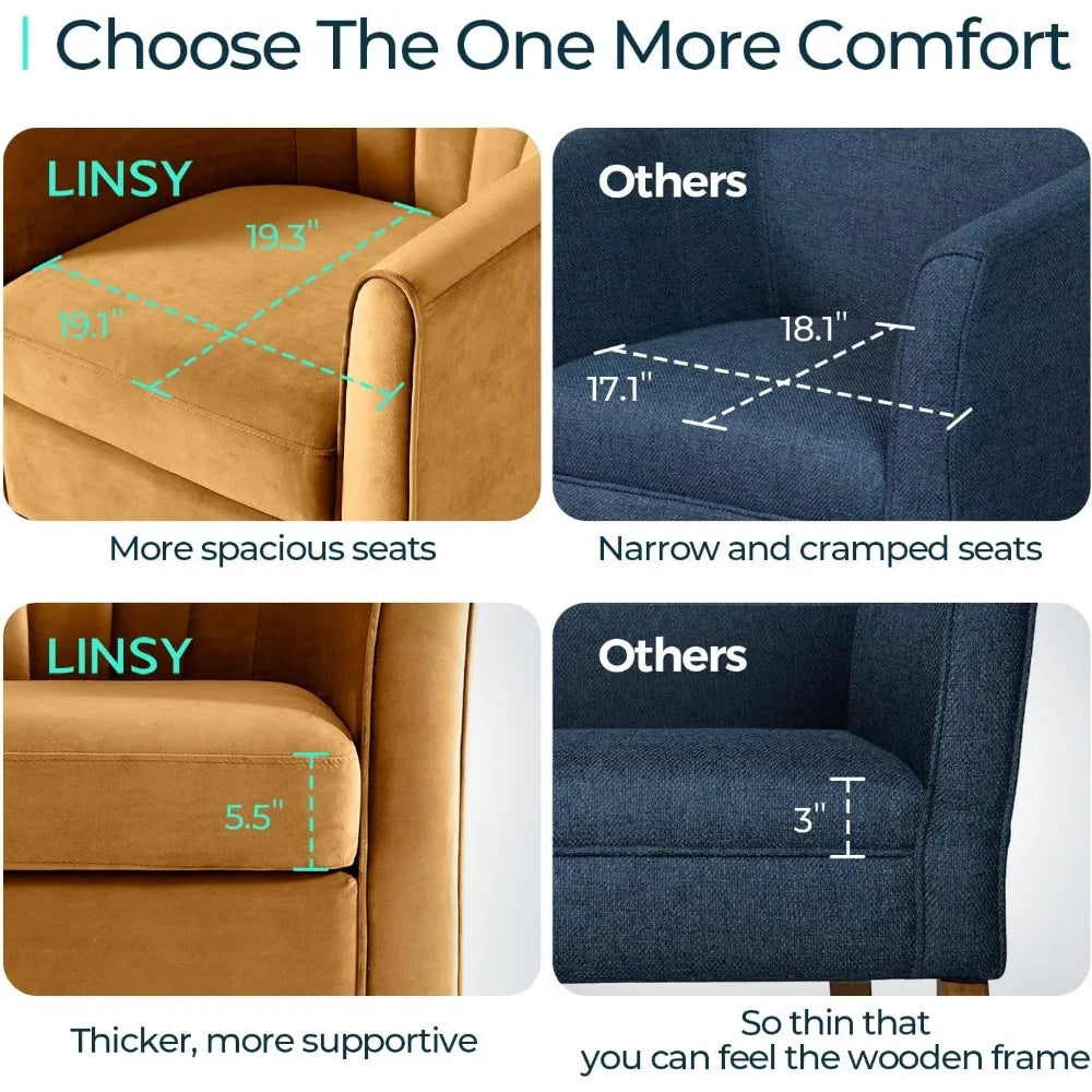 Modern Velvet Swivel Armchair with Ottoman: Compact 360-Degree Rotating Reading Chair for Comfort and Style