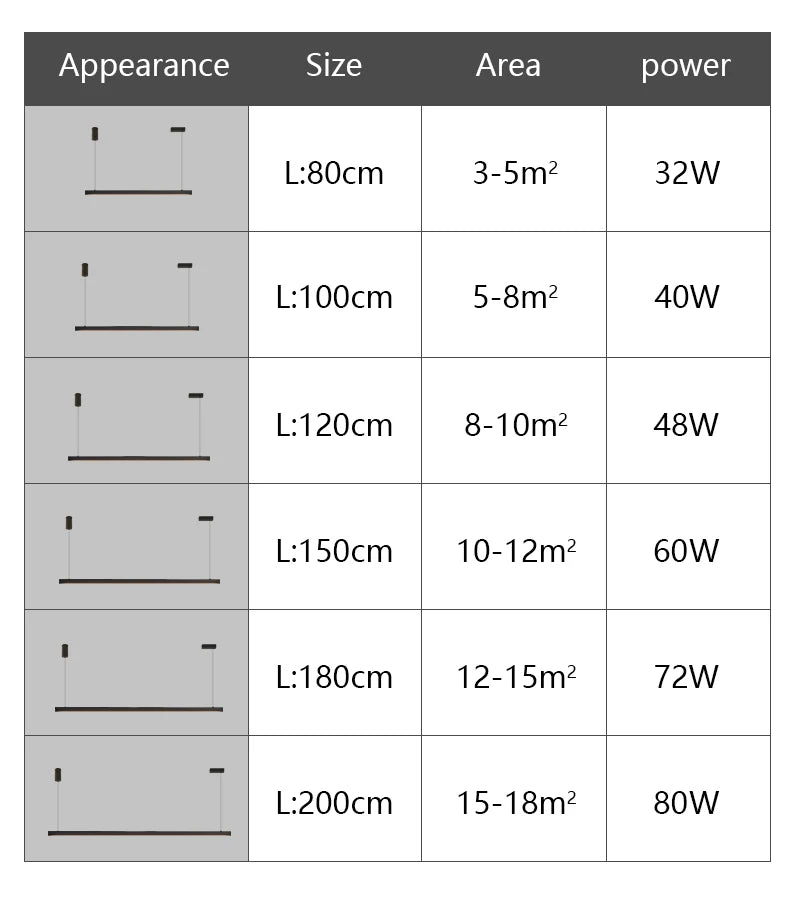 LED Linear Chandelier: Modern Minimalist Pendant Light for Dining Room & Kitchen Island