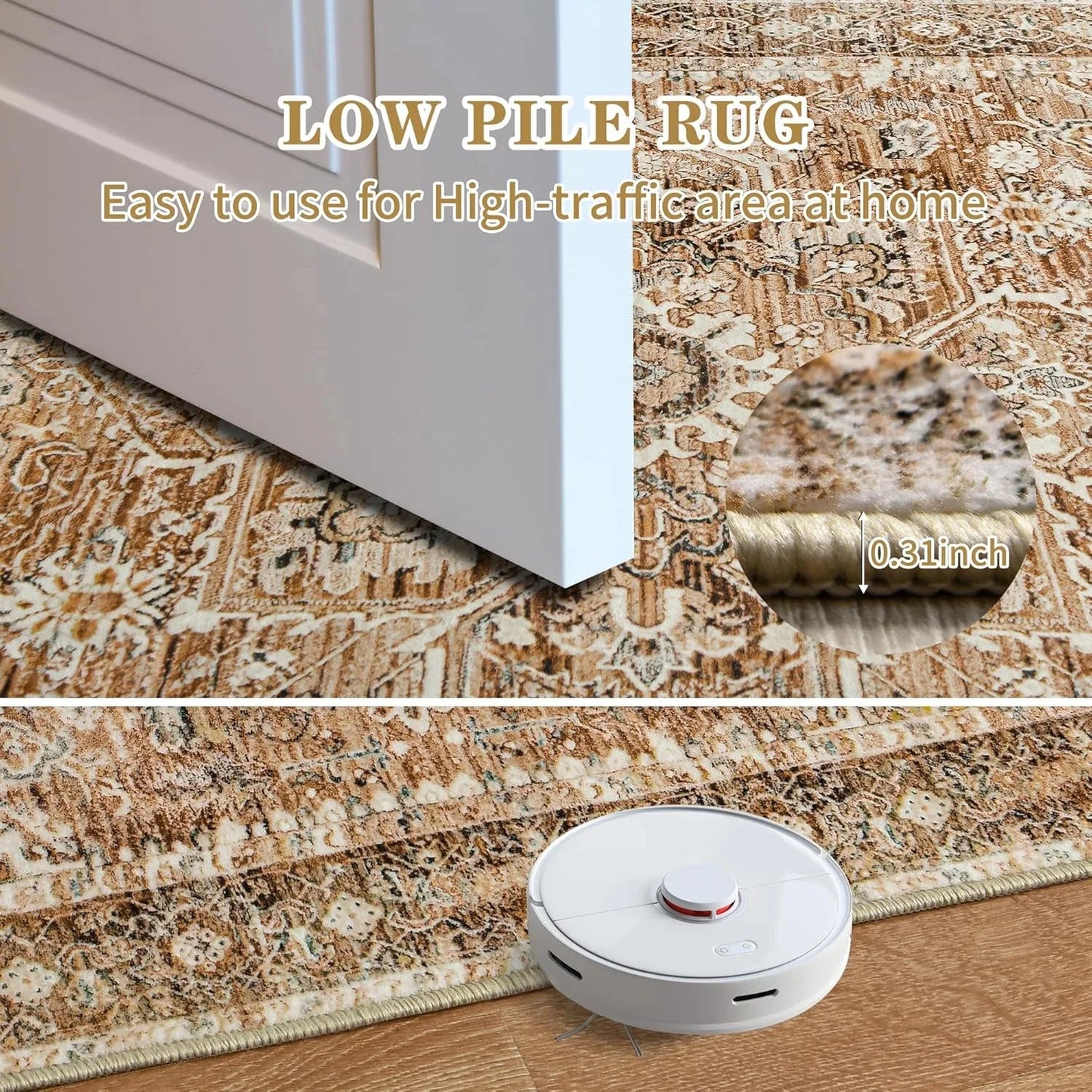 Vintage Persian Rug - Faux Cashmere Area Carpet