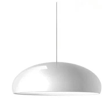 Pendant Light: Modern Dome Shade in Orange, White, Black & Deep Red