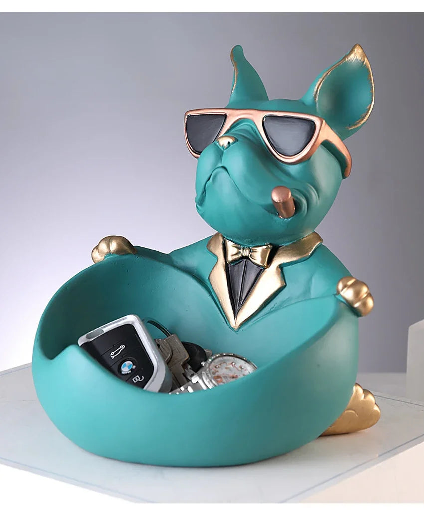 Cool Dog Figurine Storage Box - Resin Sculpture | Home Decor