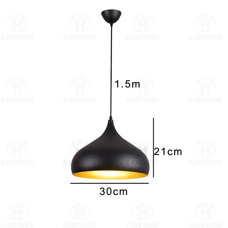 Pendant Light: Industrial Black Ceiling Lamp for Restaurant, Dining & Bar