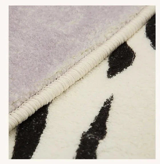 Irregular Faux Cowhide Area Rug - Plush Anti-Slip Mat