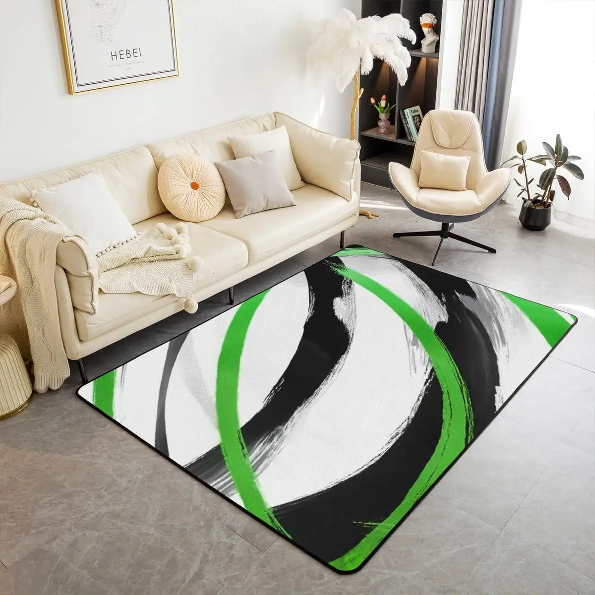 Modern Abstract Brushstroke Rug - Contemporary Art Carpet