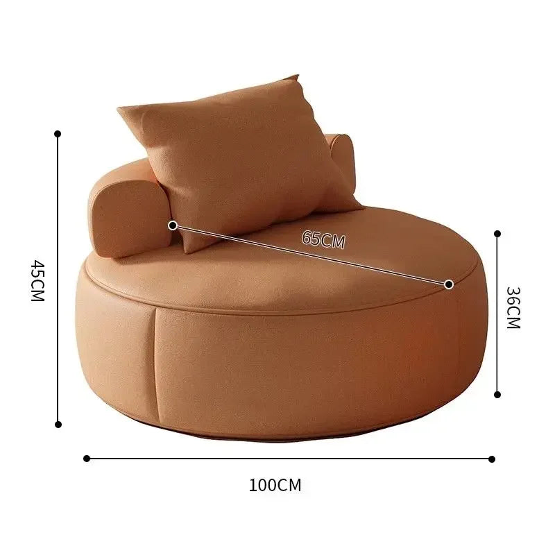 Round Lounge Chair – Sculptural Accent Seating with Bolster