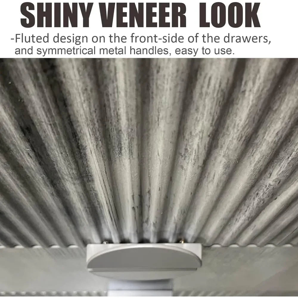 6 Drawer Dresser - 50" Wide Bedroom Chest with Fluted Design