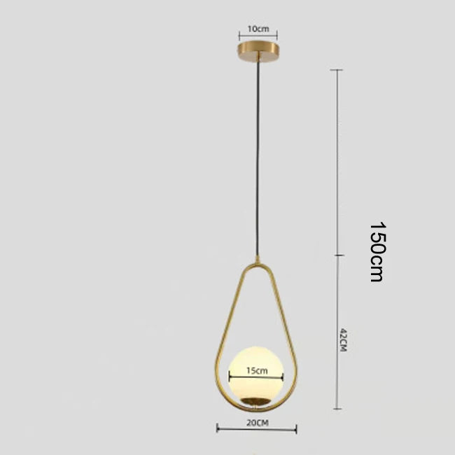 Nordic Glass Ball Pendant Lights Brass Black Hanging Lamp Modern Living Room Dining Bedroom Decor Ceiling Lighting Fixture House