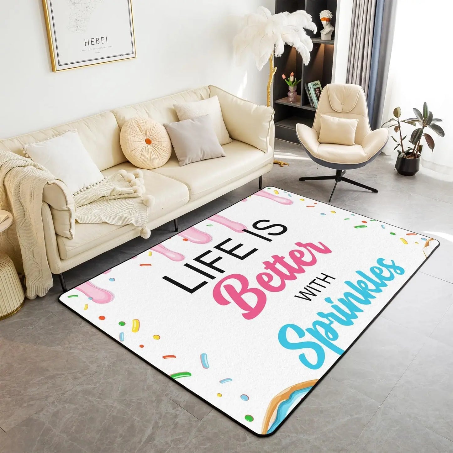 Modern Abstract Brushstroke Rug - Contemporary Art Carpet