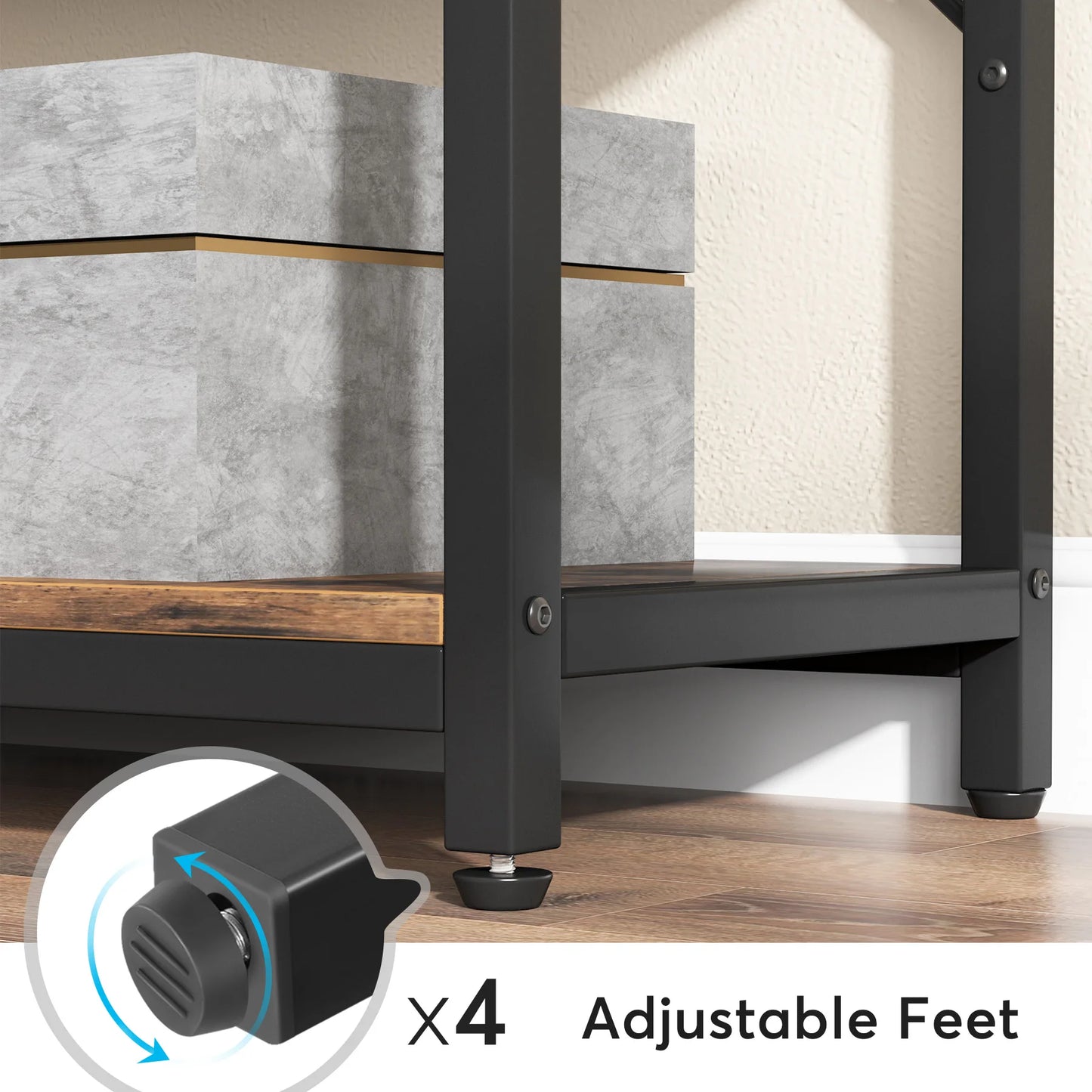 9-Tier Industrial Bookshelf, 79 Inches, 10 Cube Storage