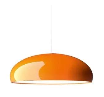 Pendant Light: Modern Dome Shade in Orange, White, Black & Deep Red