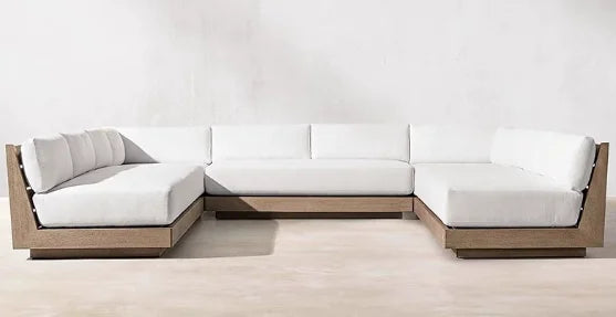 Modern Teak Wood Furniture With Cushions Sofa Set Living Room Patio Hotel Outdoor Sectional Garden Sofa natural wood furniture