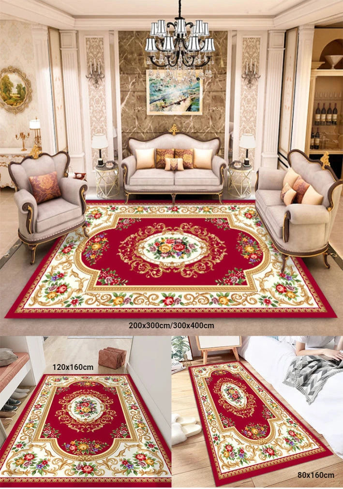 Traditional Floral Medallion Rug – Ornate Persian-Style Carpet for Living Room
