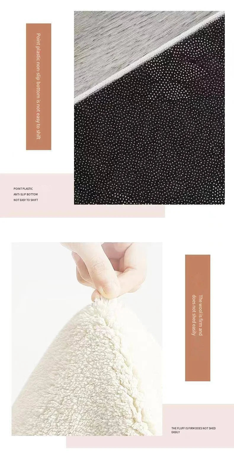 Modern Minimalist Faux Cashmere Bedroom Large Full Carpet Living Room Coffee Table Rug Non-slip Cozy Carpet