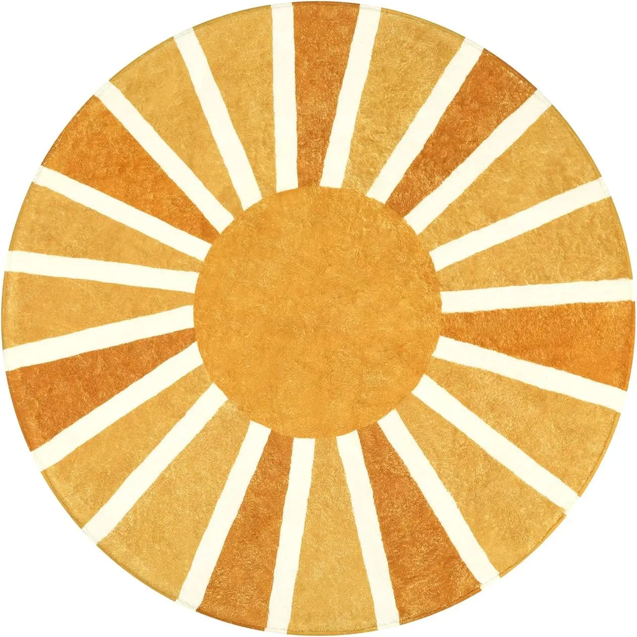 Graphic Sunburst Round Rug - Modern Geometric Design