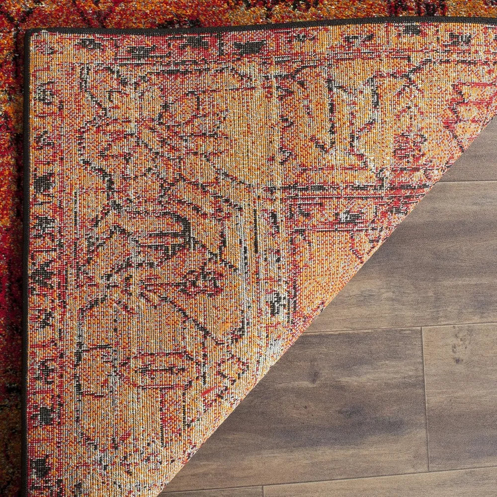 Vintage Persian Area Rug - Orange Oriental Design, 8' x 10'