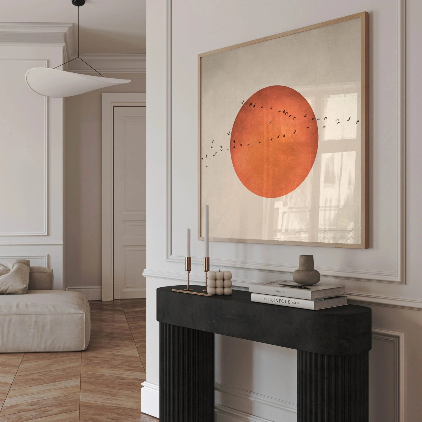 Captivating Blood Moon Wall Art Print - Square Canvas Landscape