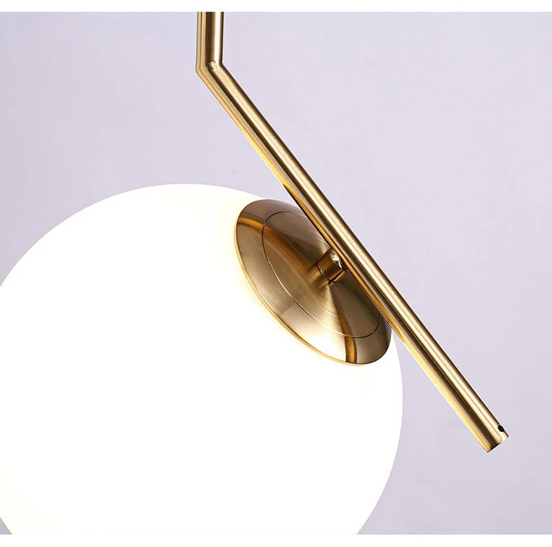 Nordic Glass Ball Pendant Lights Brass Black Hanging Lamp Modern Living Room Dining Bedroom Decor Ceiling Lighting Fixture House